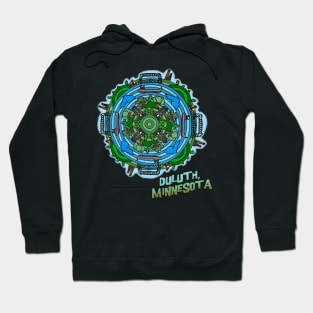 Duluth, Minnesota Themed Mandala Style Drawing Hoodie